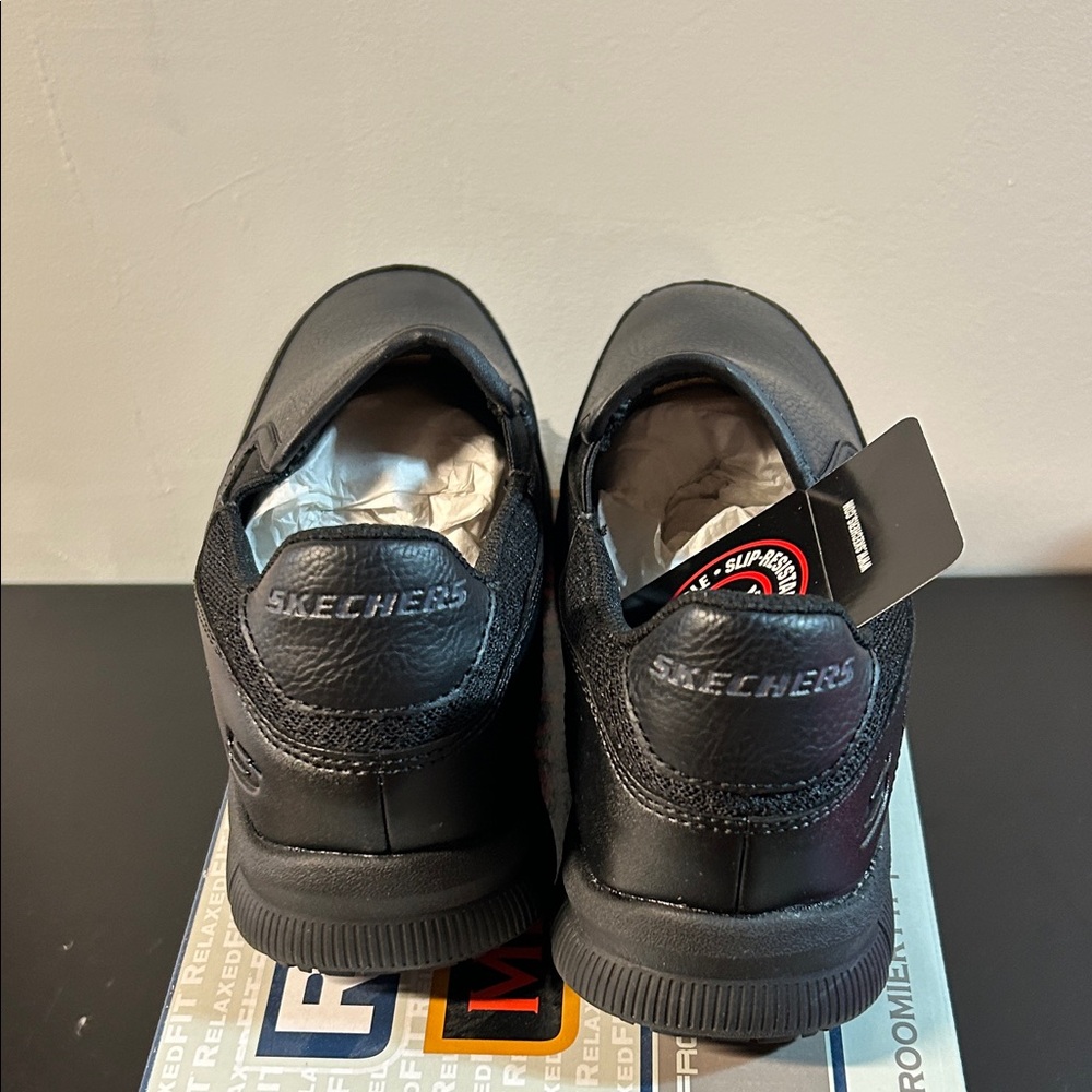 Skechers Black Relaxed Fit‎ Slip-On Loafers - Picture 6 of 9